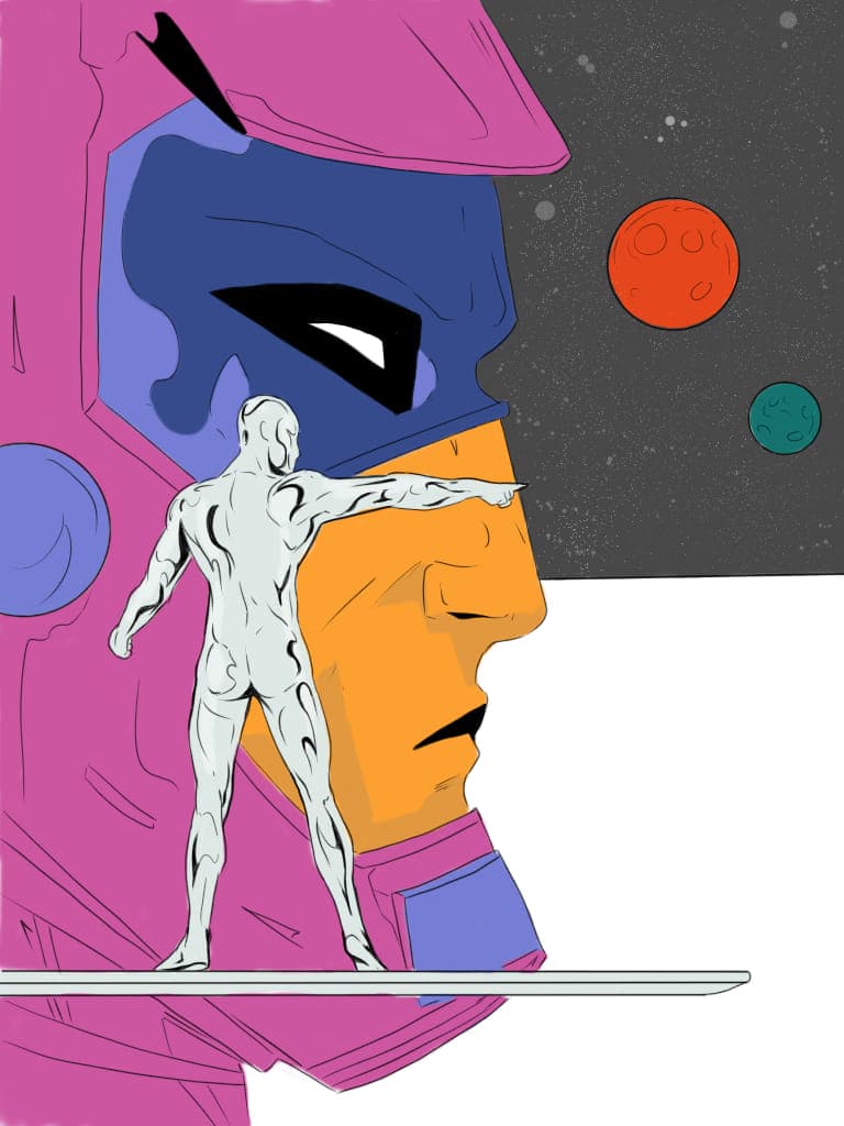 Galactus with Silver Surfer